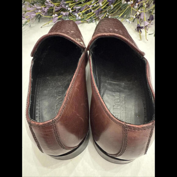 Men's Paul Fredrick Brown Woven Italian Leather Penny Loafers Size 8.5 C… - Picture 8 of 12